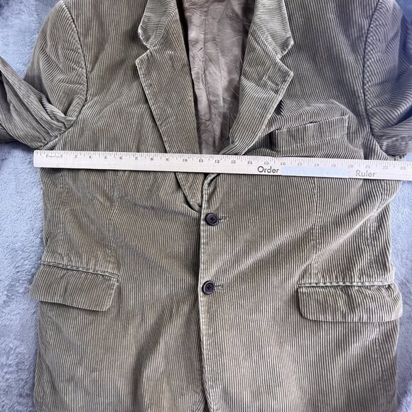 Stafford Corduroy Blazer Jacket Mens Size 44S Tan Beige 2 Button Sport Coat VTG - Picture 7 of 14